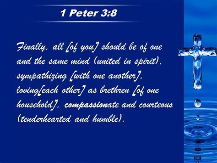 1 Peter 38 Finally, all of you, be likeminded and sympathetic, love