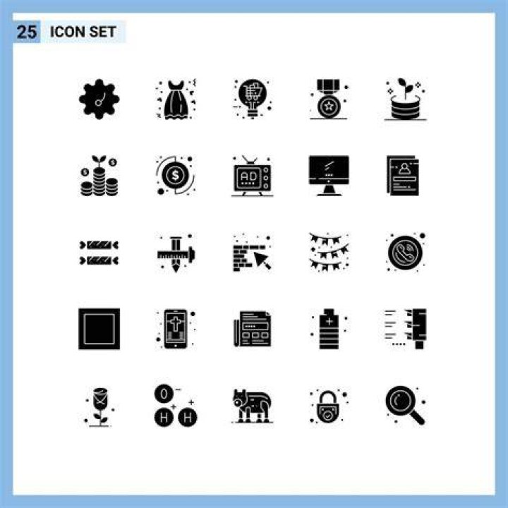 25 Universal Solid Glyphs Set for Web and Mobile Applications indian