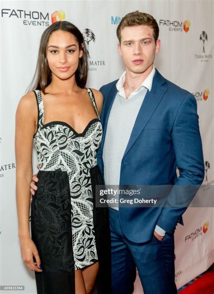 Actors Hannah Gottesman and Oliver Stark arrive for the Fathom Events