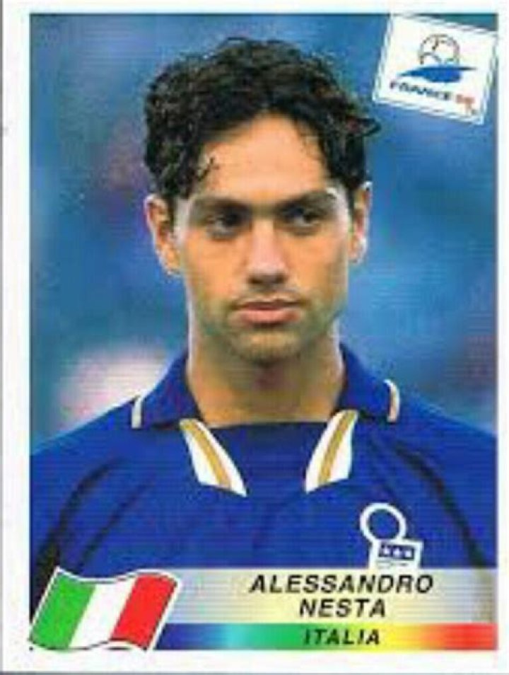 Alessandro Nesta of Italy. 1998 World Cup Finals card. Uefa Football