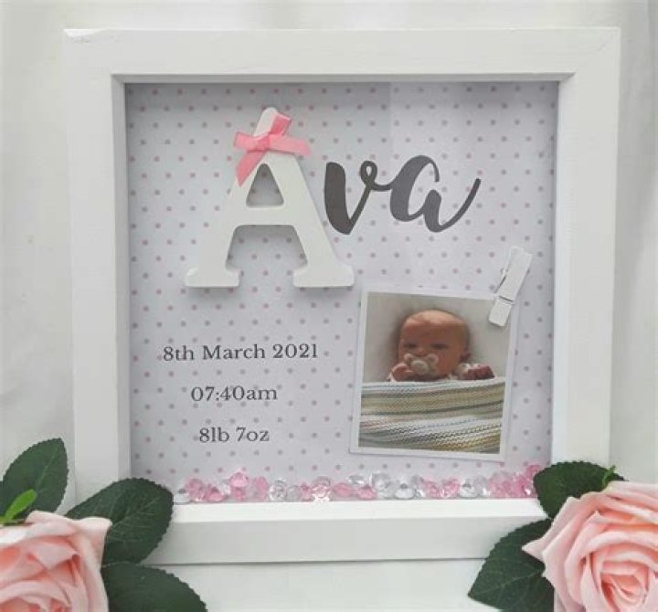 Baby Girl Frame with Name Origin and Meaning Custom Paper Art of Iris