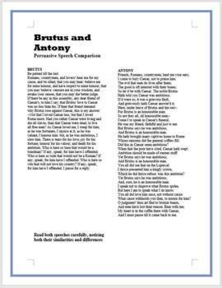 Brutus and Antony`s speeches