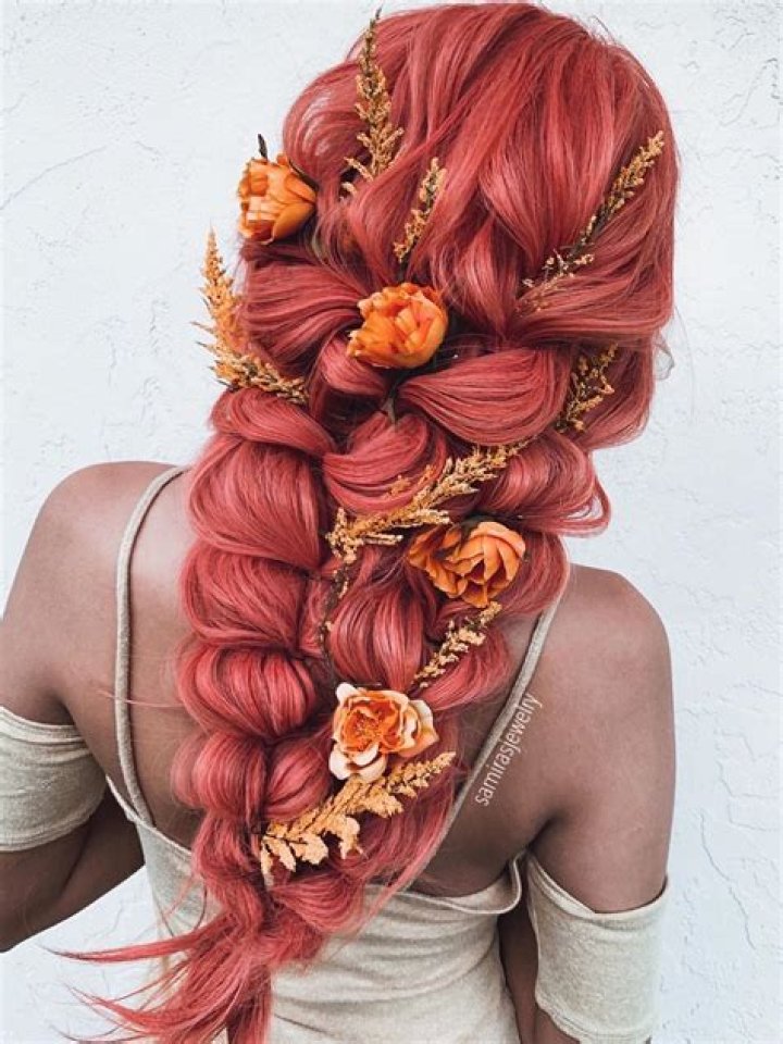 Deep Coral Long Straight Synthetic Lace Front Wig Synthetic lace