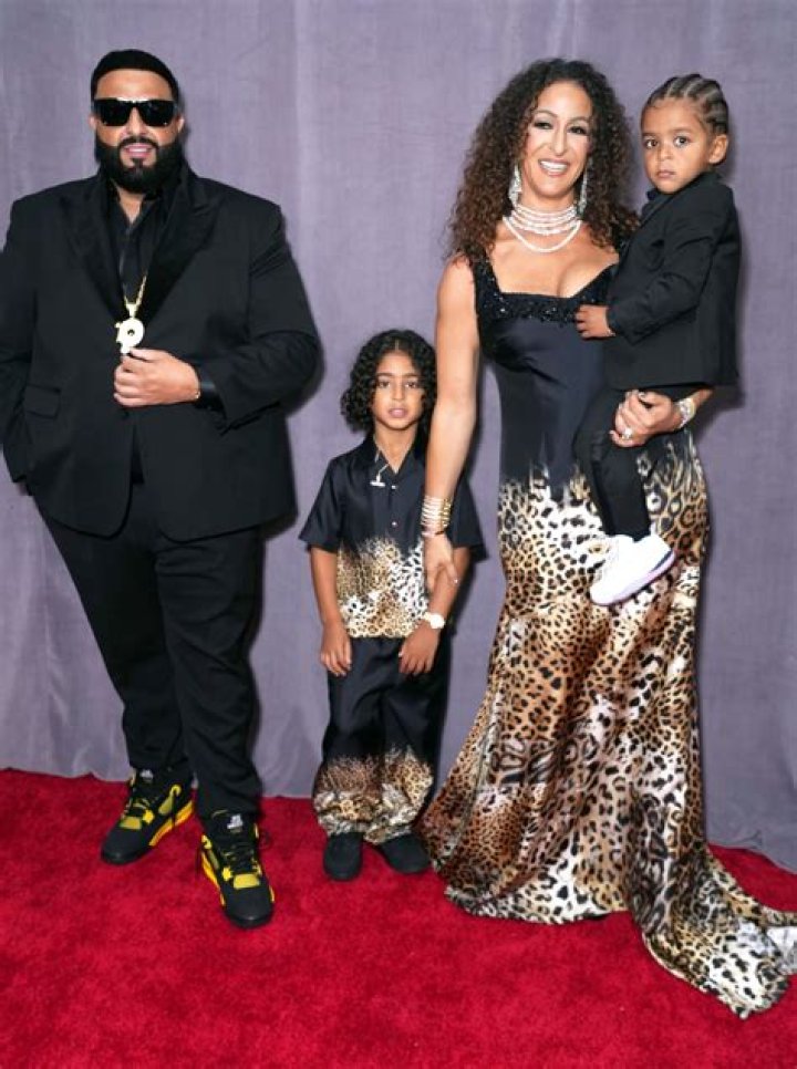 DJ Khaled Attends Grammys Red Carpet with Wife and Two Sons