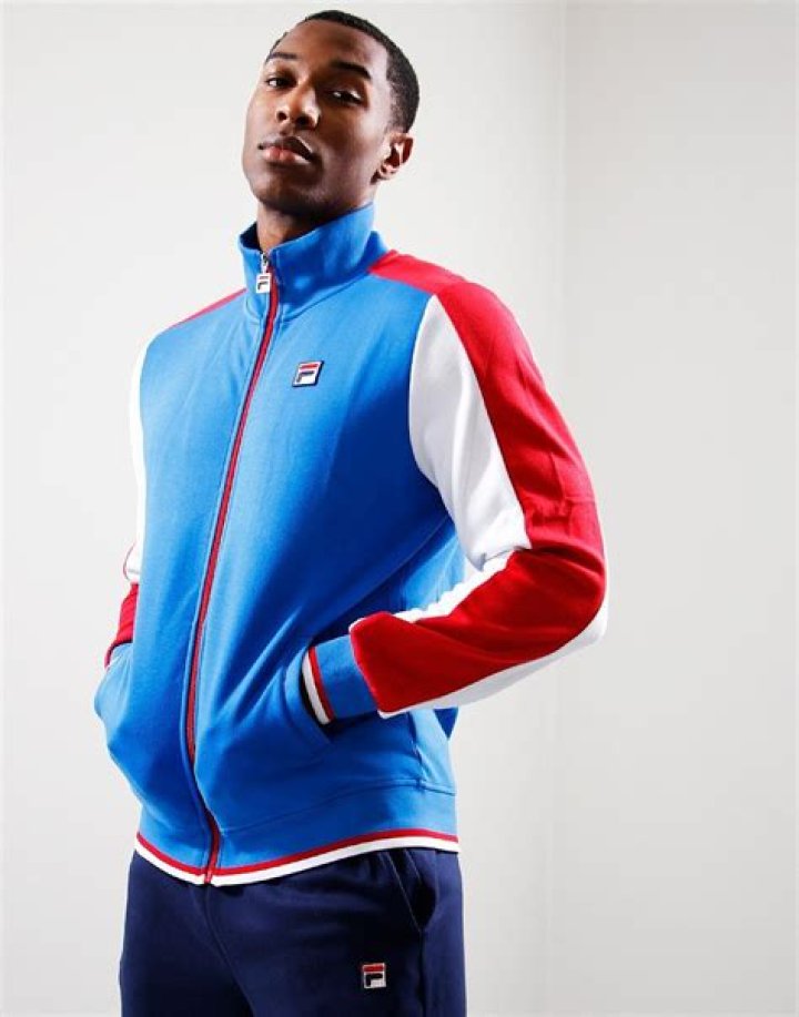 FILA Mens Maeryn Colorblocked Logo Hoodie, Navy/White, Sz L Multi