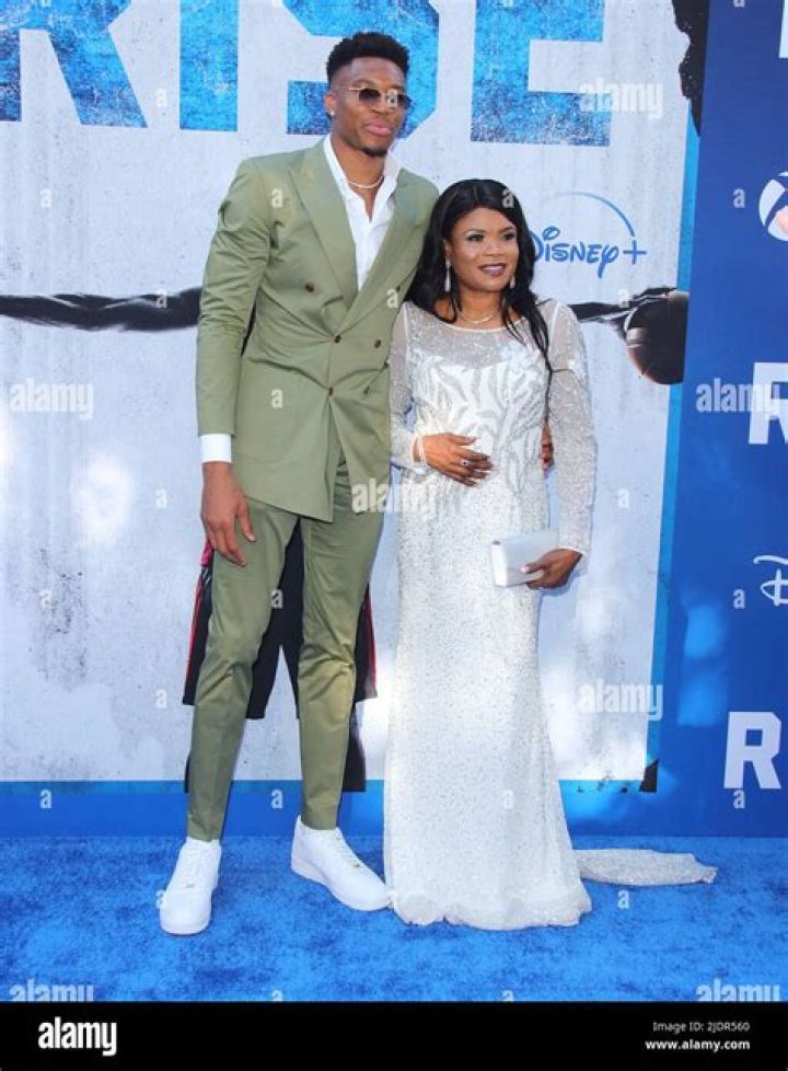 Giannis Antetokounmpo, Veronica Antetokounmpo arrives at The Disney