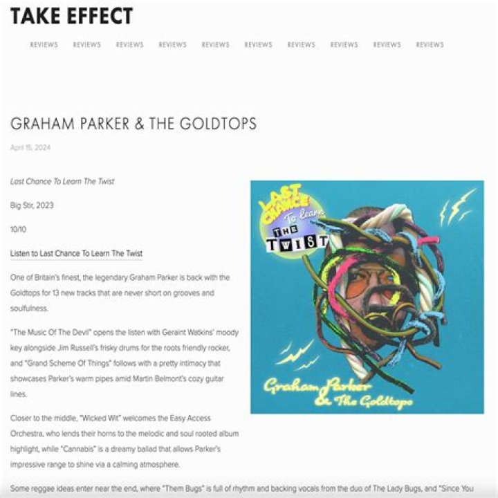 GRAHAM PARKER & The Goldtops with support from Connor Selby play LONDON