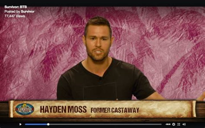 Hayden Moss on Survivor live!! since he was asked back for this he