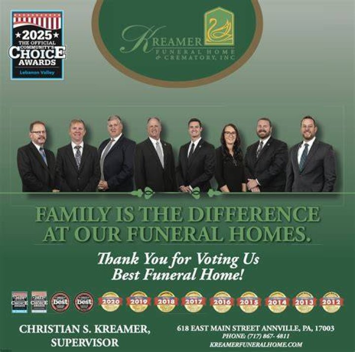 History & Staff Kreamer Funeral Home & Crematory, Inc. Annville, PA