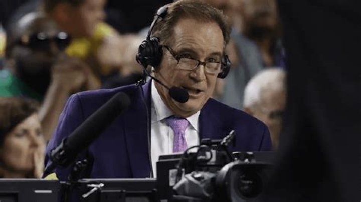 HOUSTON, TEXAS APRIL 03 Announcer Jim Nantz watching One Shining