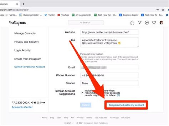 How To Disable Account On Instagram