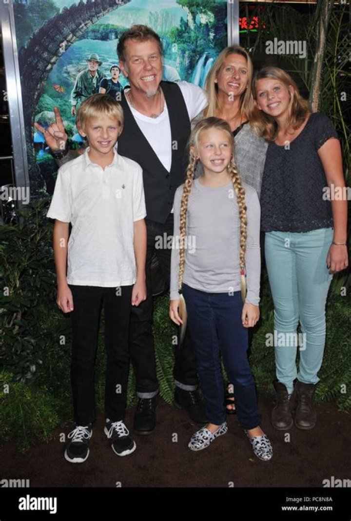 James Hetfield and family at the Los Angeles Premiere of JOURNEY 2 THE