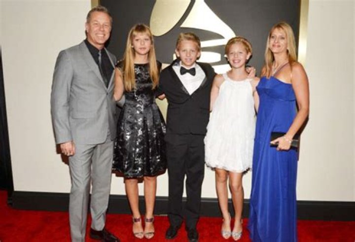 James Hetfield and his family at the Grammy Awards, 2014. Jason Newsted