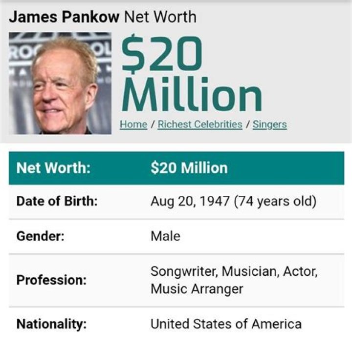 James Pankow Net Worth How Much is James Pankow Worth?