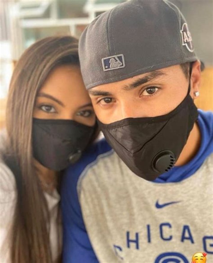 Javy Baez with wife in PR Marquee Sports Network Television Home of