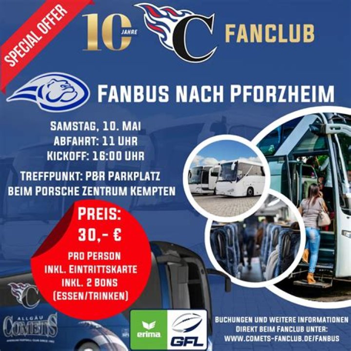 Lübeck Cougars Fanbus rollt zum TestMatch nach Berlin