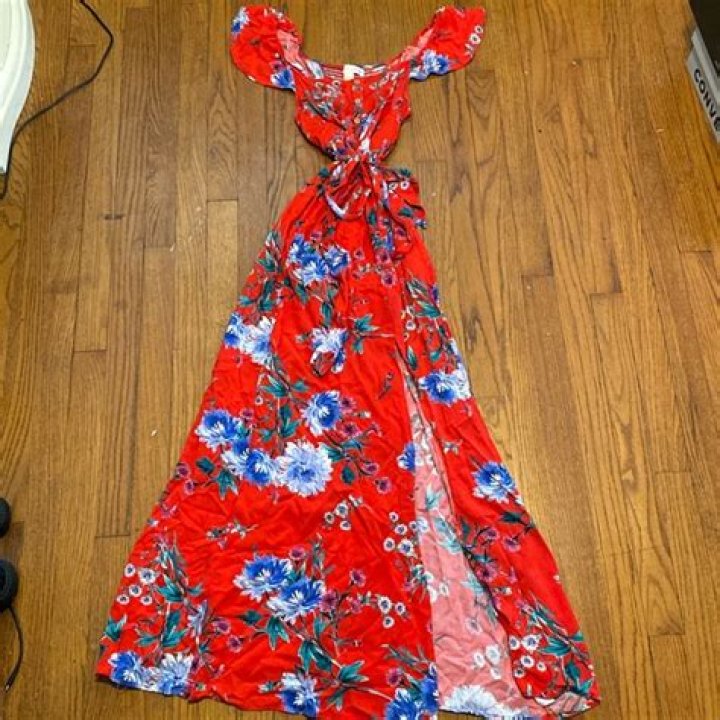 luxxel Red Floral Maxi Dress from Los Angeles by Goldie's &mdash; Shoptiques