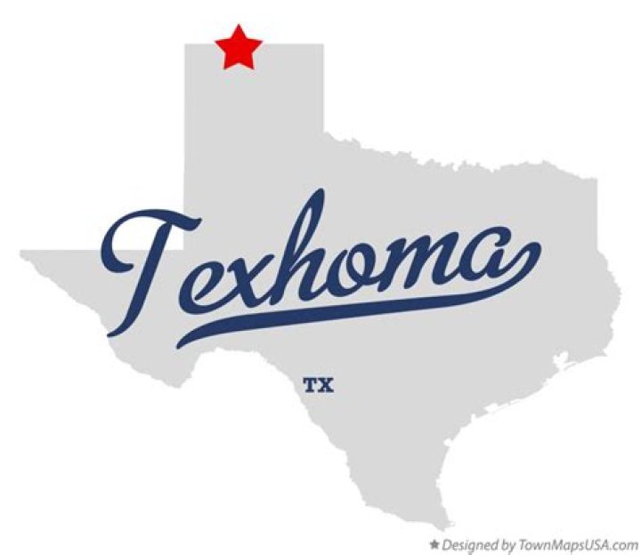 Map of Texhoma, TX, Texas