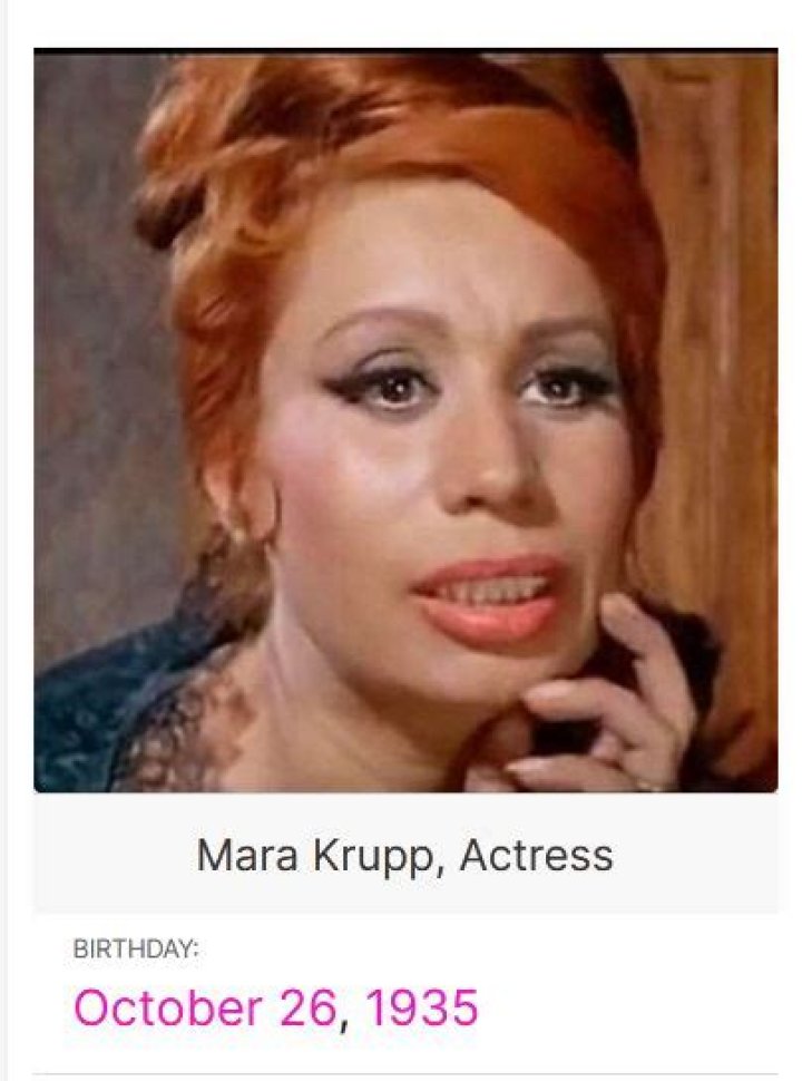 Mara Krupp photos, news, filmography, quotes and facts Celebs Journal