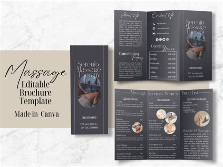 Massage Spa Services Offered TriFold Brochure Template