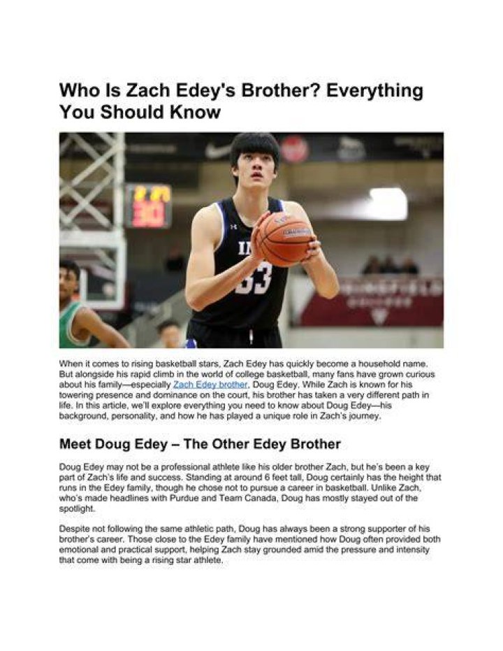 Meet Zach Edey Brother Doug Edey, Parents And Ethnicity
