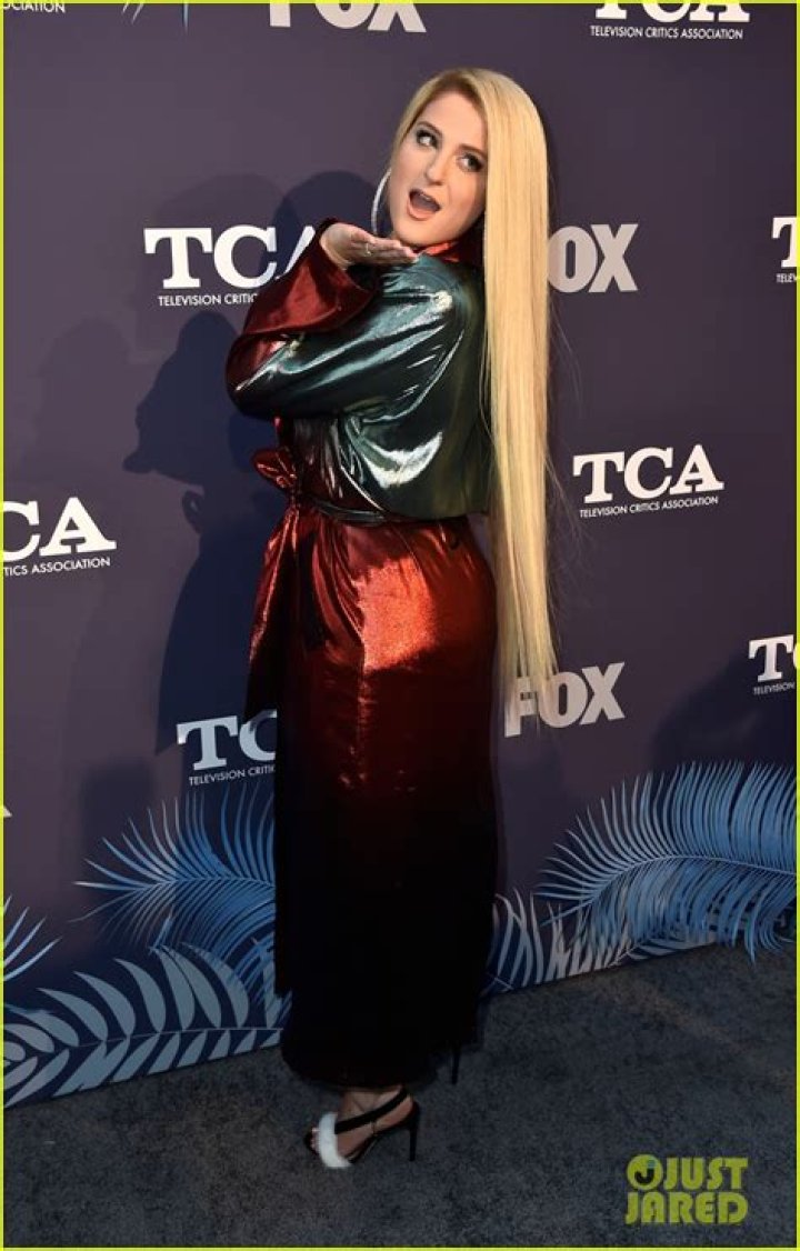 Meghan Trainor goes glam for her album release party sponsored by