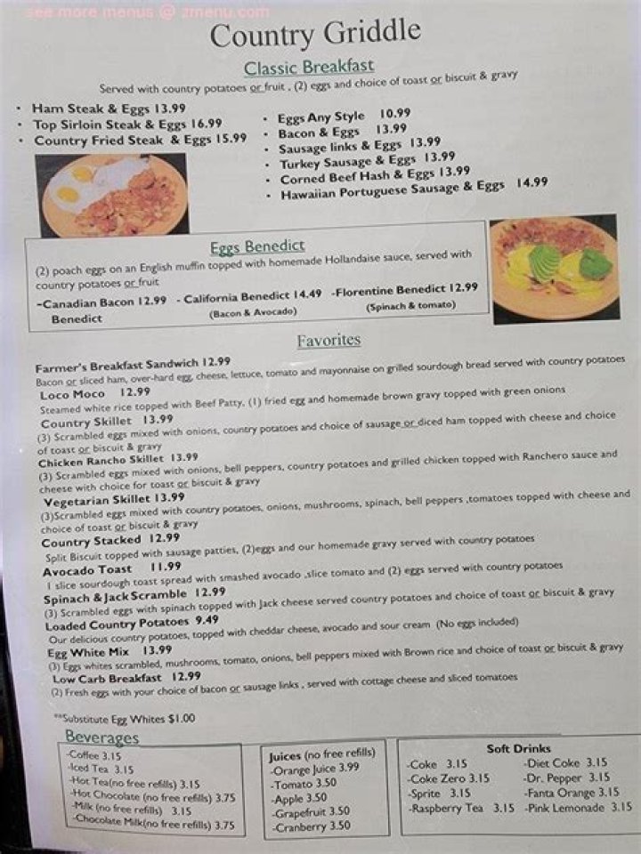 Menu of Country Griddle in Flemington, NJ 08822