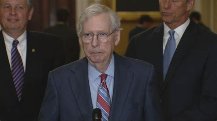 Mitch McConnel freezes during press conference