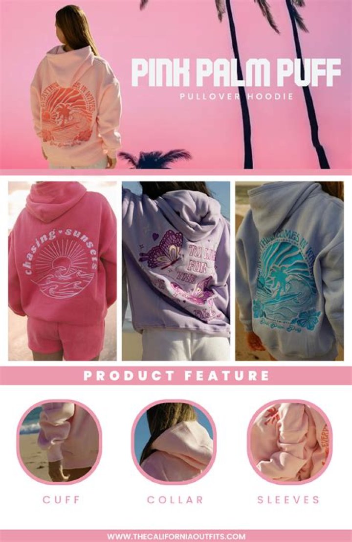 Pink Palm Puff Pullover Hoodie 30 OFF Houston Jackets