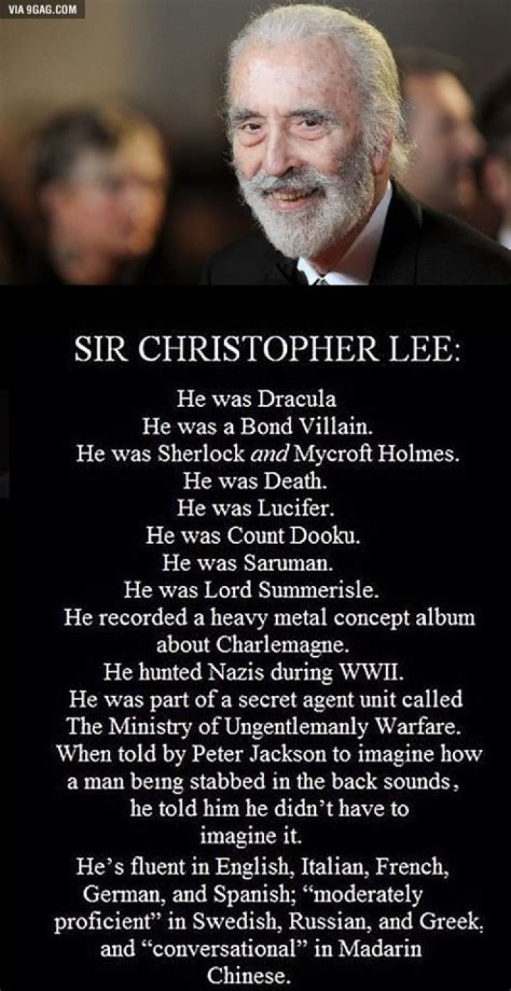 Rest in Peace. Sir Christopher Lee. You were one of the greatest actors