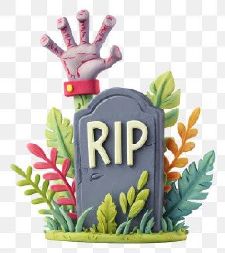 RIP Tombstone with Zombie Hand Cartoon Middle Finger Vinyl Decal Sti