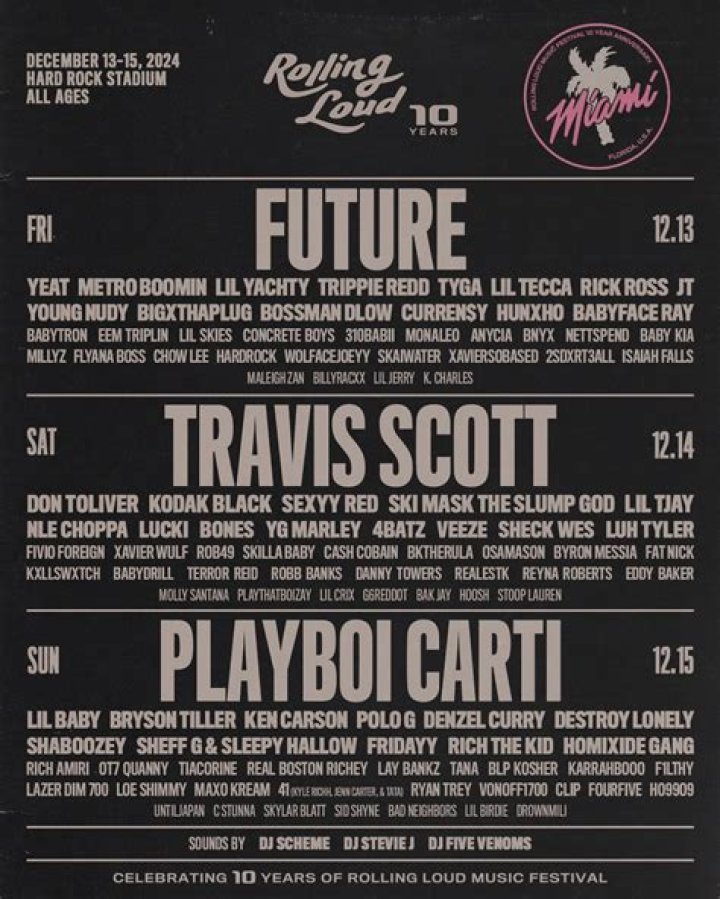 Rolling Loud NYC lineup (WuTang, AAP Rocky, Meek Mill, Travis Scott