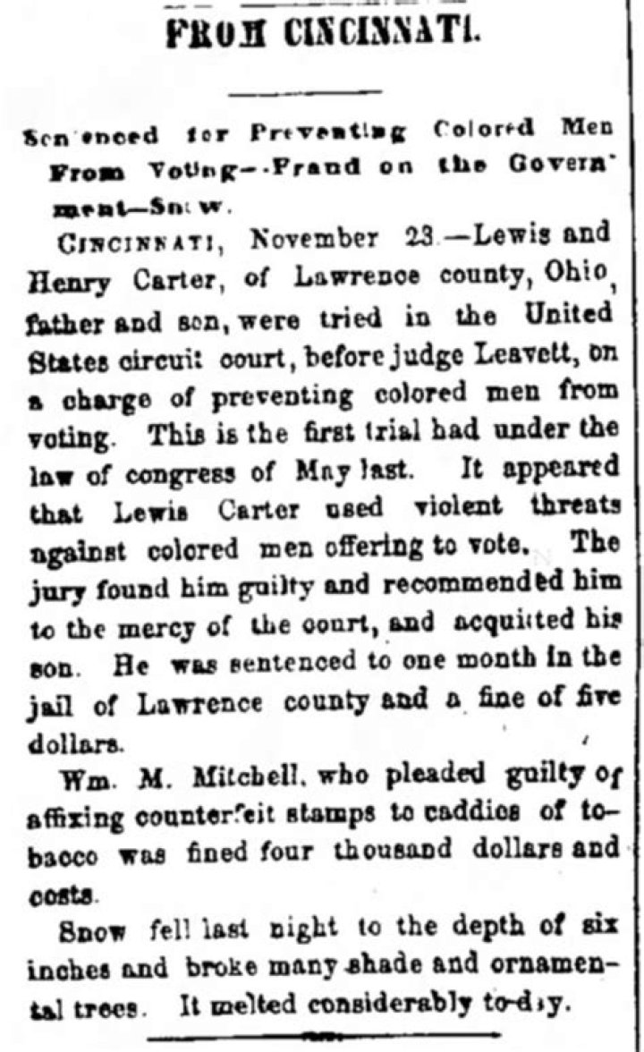 The Lawrence Register Henry and Lewis Carter Arrested