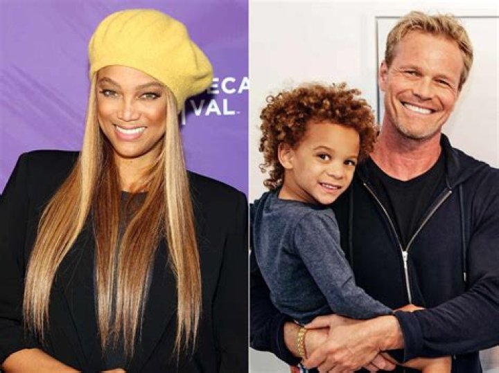Tyra Banks, Dad and Son York Attend Globetrotters Basketball Game